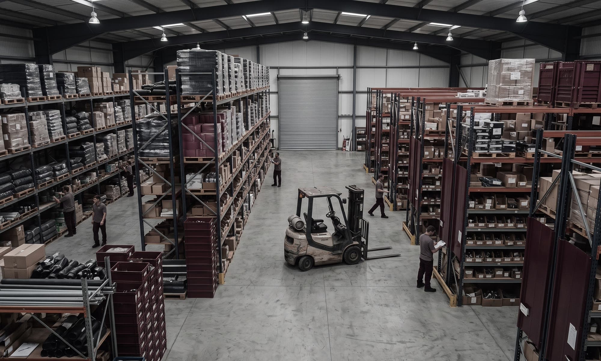 Fast Track warehouse racking with 7,000 to 8,000 sq ft of storage capacity